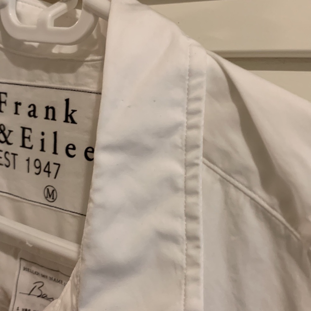 Frank & Eileen Barry Superluxe Italian Cotton White Button-Down Shirt Size M - Picture 12 of 13